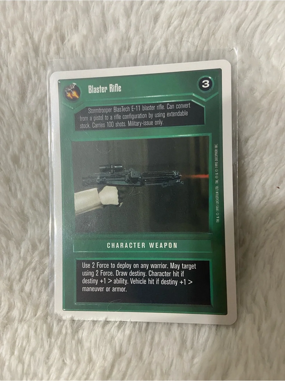 Blaster Rifle Character Weapon Card - Green